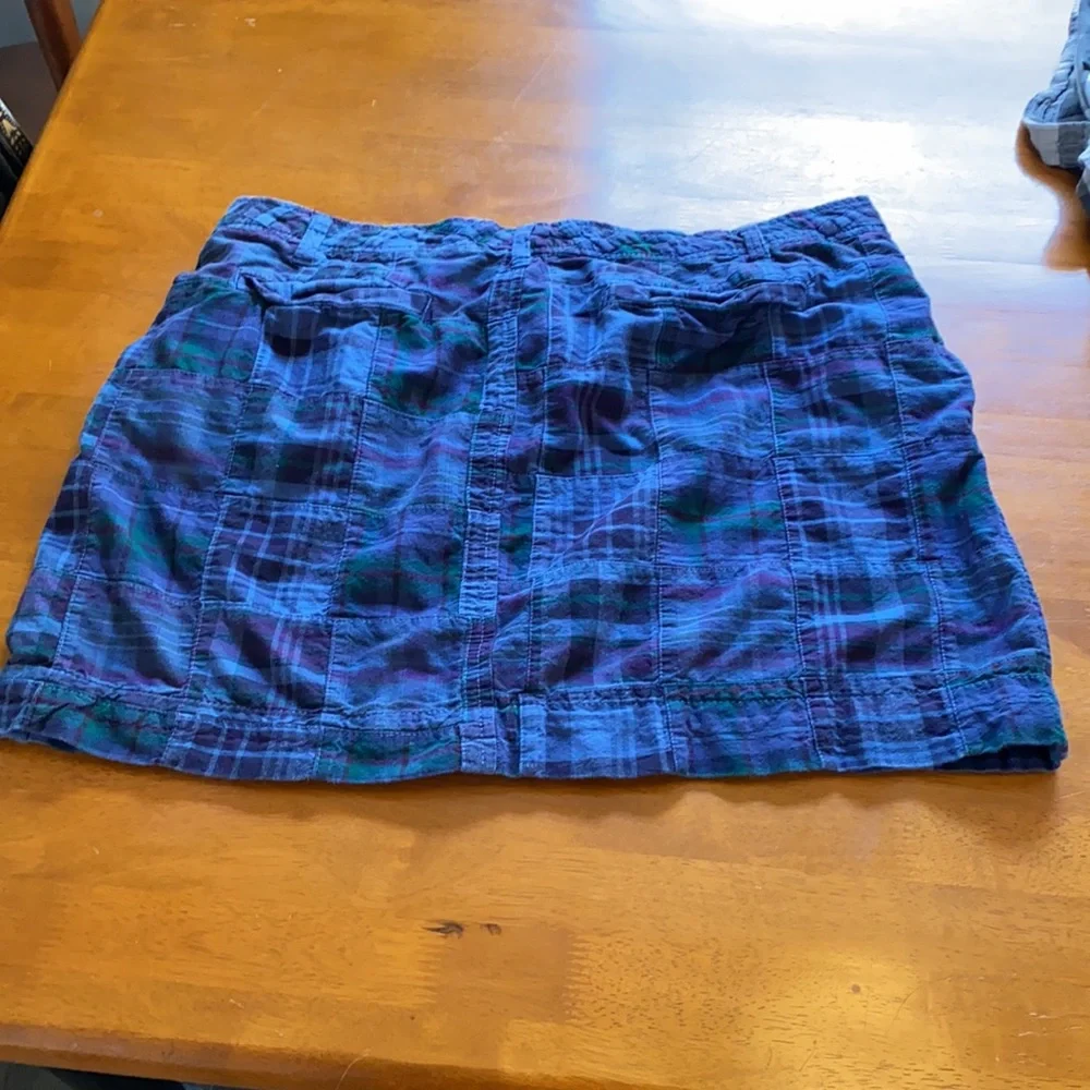 Old Navy Blue Purple Plaid Skirt 14 EUC